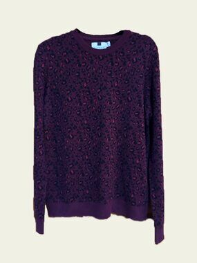 TOPMAN Original Leopard Intarsia Crew Neck Sweater